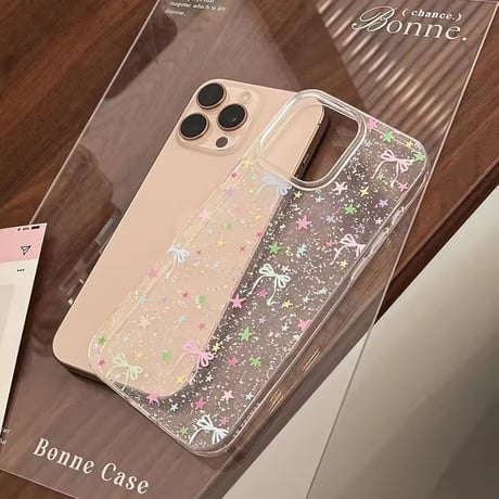 L62287 リボンスターグリッター iPhoneケース