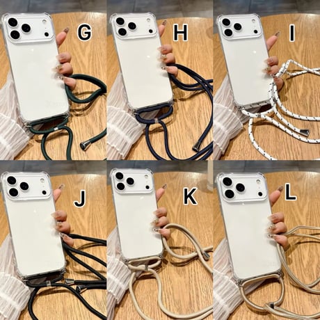 K22978 ショルダーストラップ付きクリア iPhoneケース