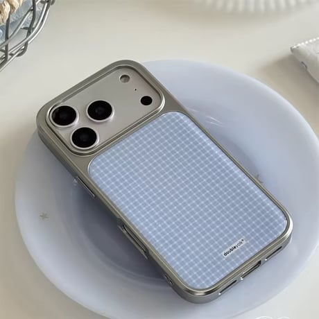 S75605 ギンガム＆ドット ミラーiPhoneケース