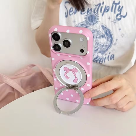 K23177 くるくるアニマル 回転リング付きiPhoneケース