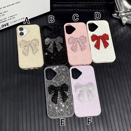 S75218 シャイニーリボン グリッターiPhoneケース