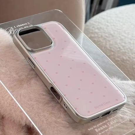 S74751 Heart Dot Glossy iPhoneケース