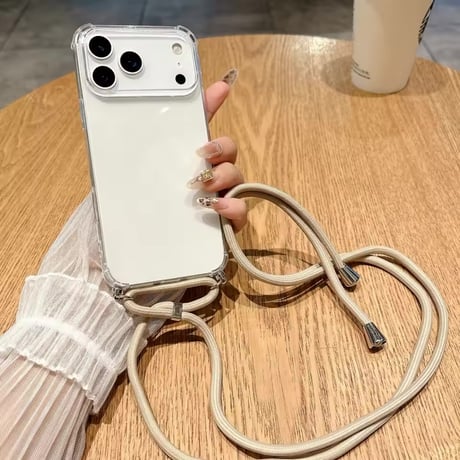 K22978 ショルダーストラップ付きクリア iPhoneケース