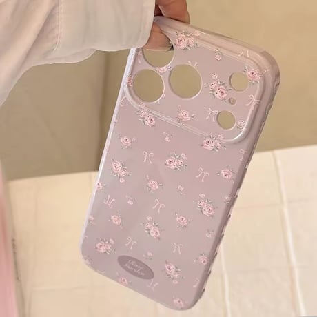S75272 ローズリボンフラワーiPhoneケース