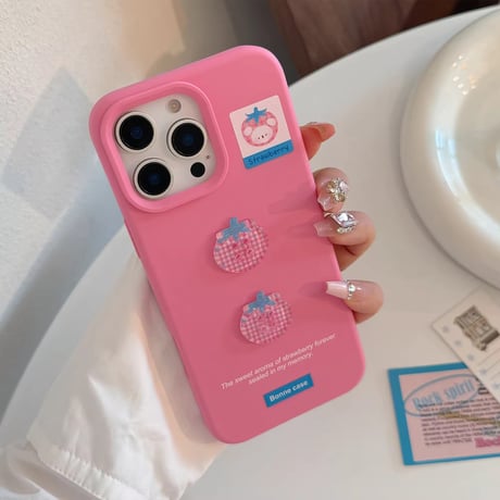 S74673 ストロベリーチェックiPhoneケース
