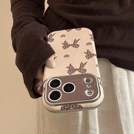S75105 ガーリーレオパードリボン iPhoneケース