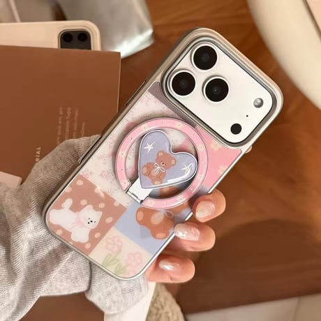 K23157 くまハートリング付きiPhoneケース