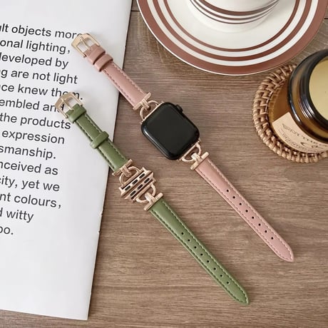 N00164 エレガントチェーンレザー Apple Watchベルト