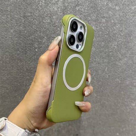 S74468 MagSafe対応マグリングレザータッチiPhoneケース