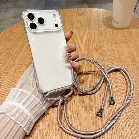 K22978 ショルダーストラップ付きクリア iPhoneケース