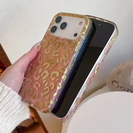 S75316 グリッターレオパード iPhoneケース