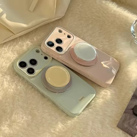 K23062 パステルキャンディー グリップ付きiPhoneケース