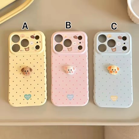S75342 もこもこプードルドットiPhoneケース