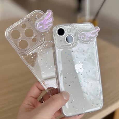 名入れ♡キラキラシェル✨ラメ✨ドロップハートチャームホワイト