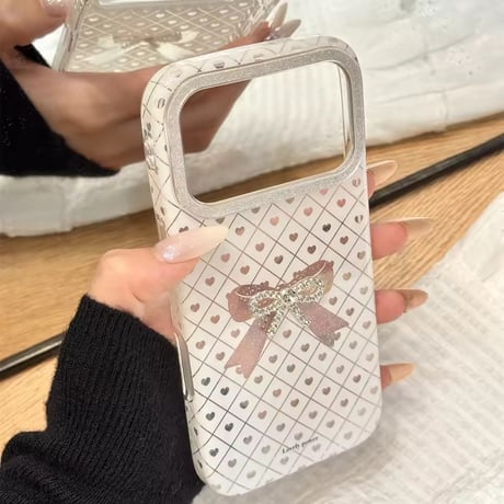 S75141 きらめきリボンのダイヤチェック iPhoneケース