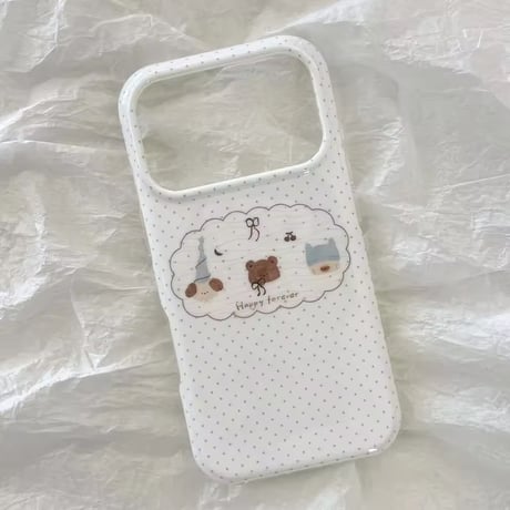 S75481 ゆるくまドットチャームiPhoneケース