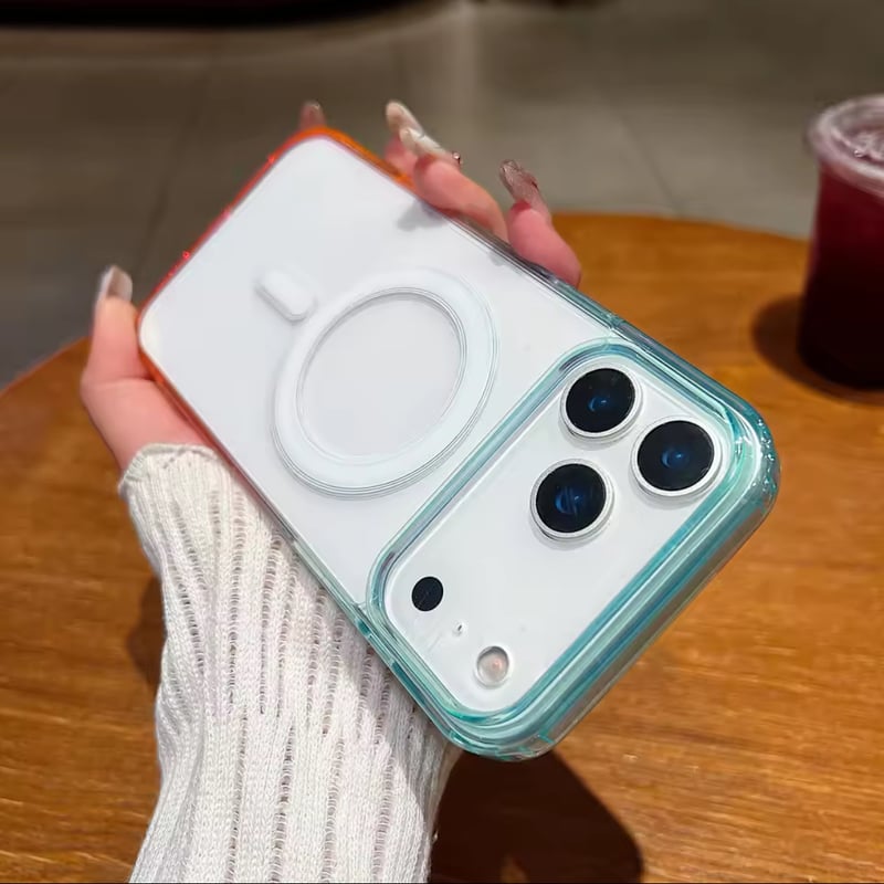 L62277 カラーフレームMagSafe対応クリアiPhoneケース | nanomita