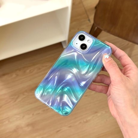 S74737 オーロラマーブル iPhoneケース