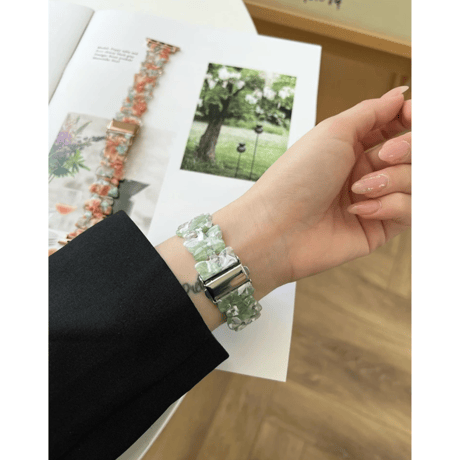 N00037 フラワリーベア クリアApple Watchバンド