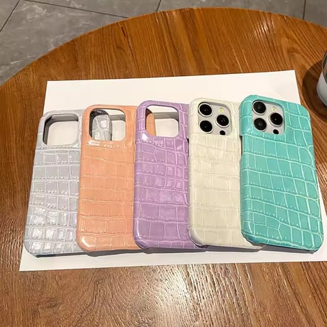 S74691 クロコ風レザータッチiPhoneケース