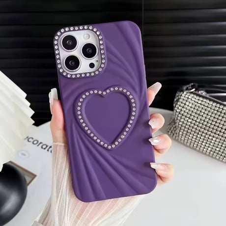 S74696 ビジューラブハート iPhoneケース