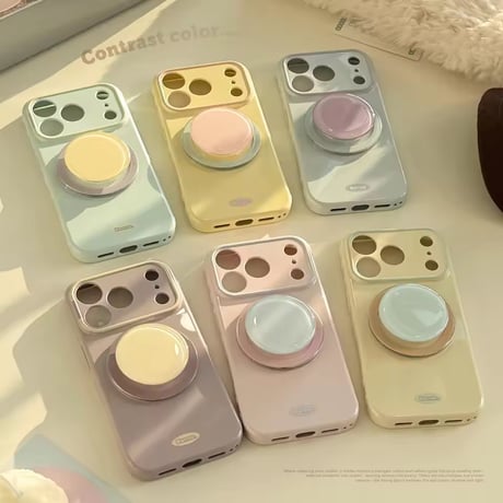 K23062 パステルキャンディー グリップ付きiPhoneケース