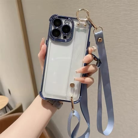 K22644 2wayストラップ＆スタンド クリアiPhoneケース