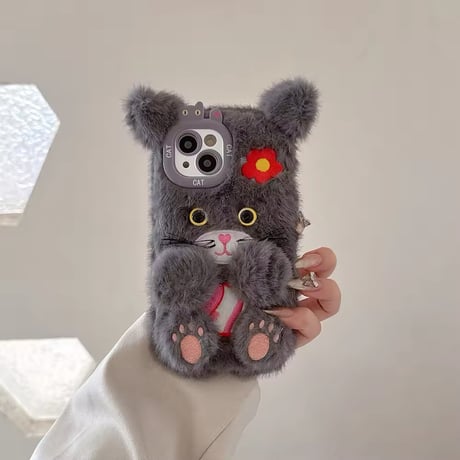 S74410 ふわもこアニマル抱っこiPhoneケース