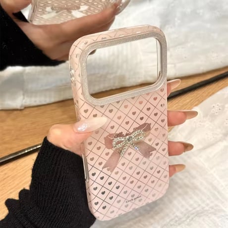 S75141 きらめきリボンのダイヤチェック iPhoneケース