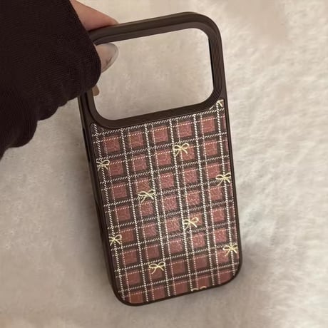 S75468 リボンチェックiPhoneケース