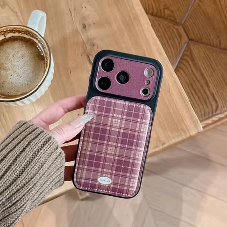S75411 ナチュラルチェックiPhoneケース