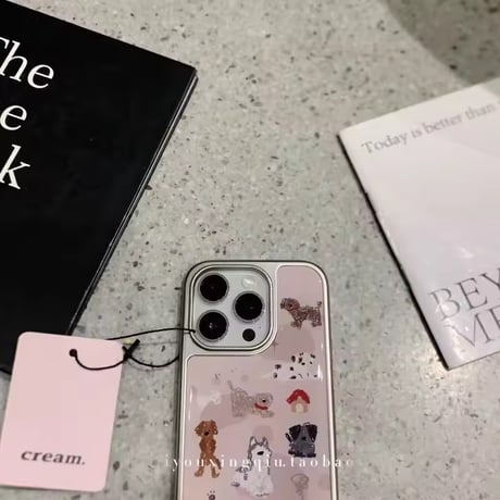 S75387 わんちゃんコレクション ピンククリアiPhoneケース