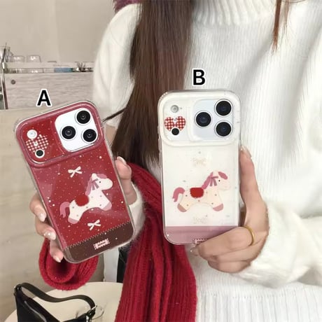 S75389 チェックハートポニー iPhoneケース