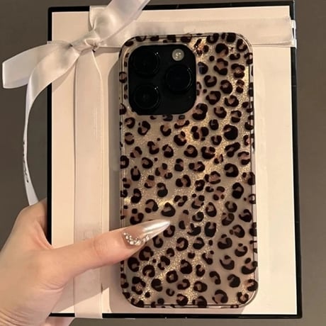 S74429 グリッターレオパード iPhoneケース