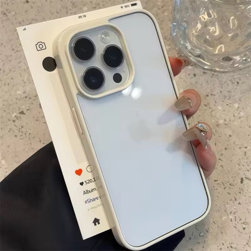 L62274 ふちどりカラーのクリアiPhoneケース | nanomita