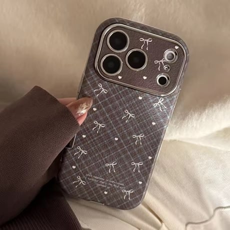 S75261 リボンドットチェック iPhoneケース