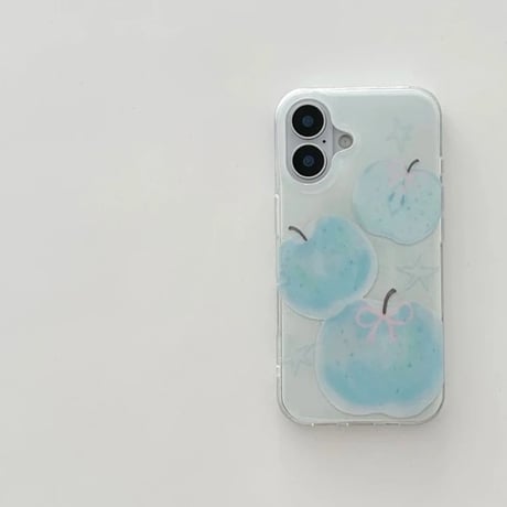 S74836 ふわシャボンブルーアップル iPhoneケース