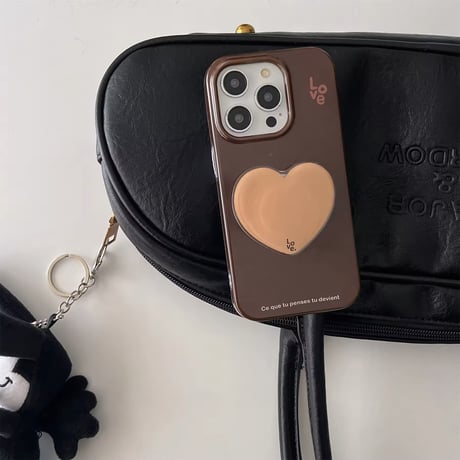 K22656 ビッグハート グリップ付きiPhoneケース