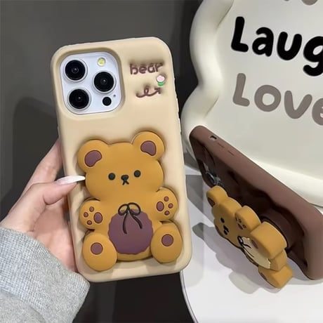K22596 くまちゃんスタンドソフトiPhoneケース