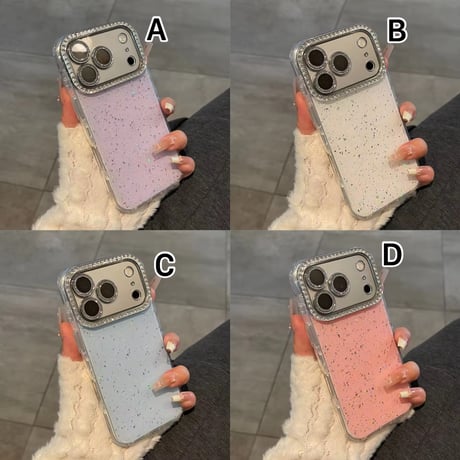 S75687 ラメジュエルフレームiPhoneケース