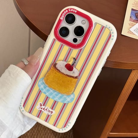 S74783 スイーツデザインのストライプiPhoneケース