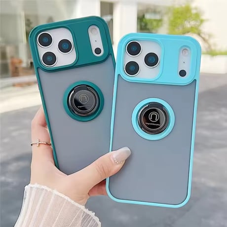 K23068 リングスタンド付きカラーフレームiPhoneケース