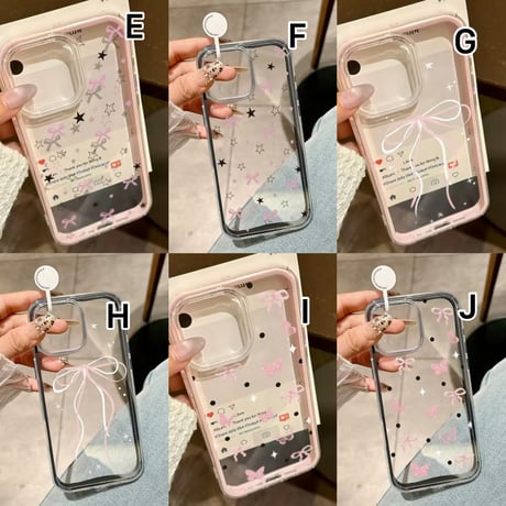 L62420 ロマンティックリボンクリアiPhoneケース