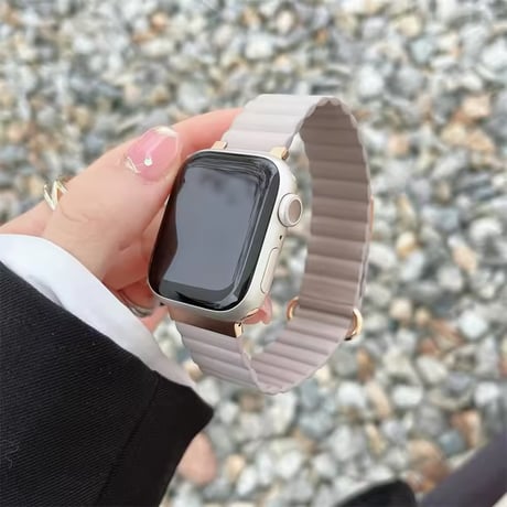 N00184 くすみカラーのマグネット式Apple Watchバンド