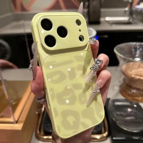 S75557 くすみレオパードカラー iPhoneケース