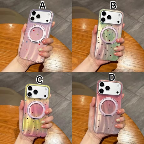 K23135 カラードットリングスタンドiPhoneケース