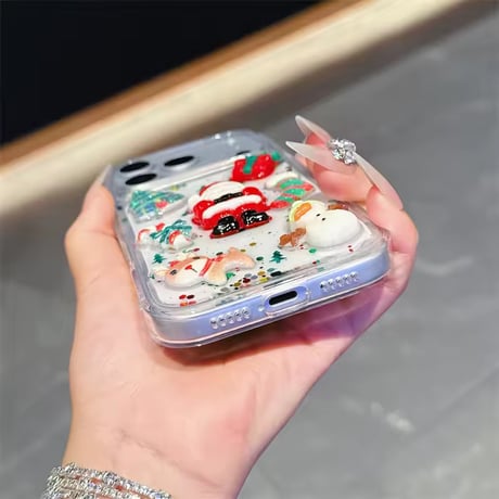 L62360 クリスマスデコ・ハッピーサンタ iPhoneケース