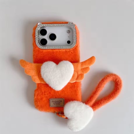K22983 ふわふわエンジェルハート iPhoneケース（ストラップ付き）
