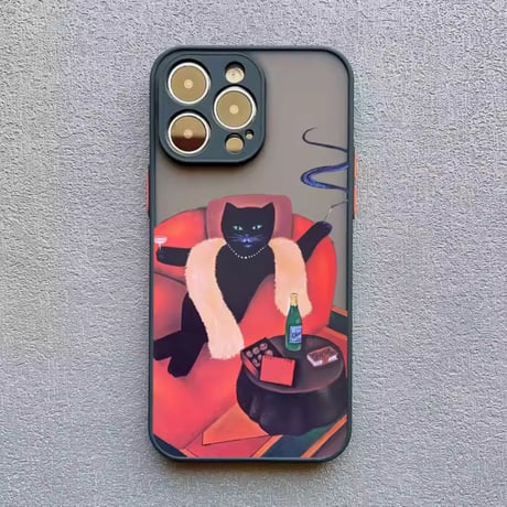 S75094 黒ねこの気まぐれアート iPhoneケース