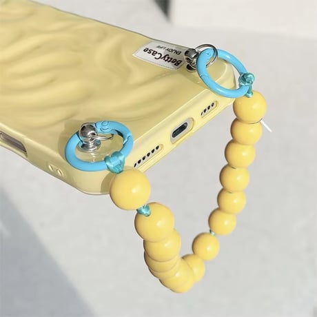 K22854 カラービーズストラップ付きiPhoneケース